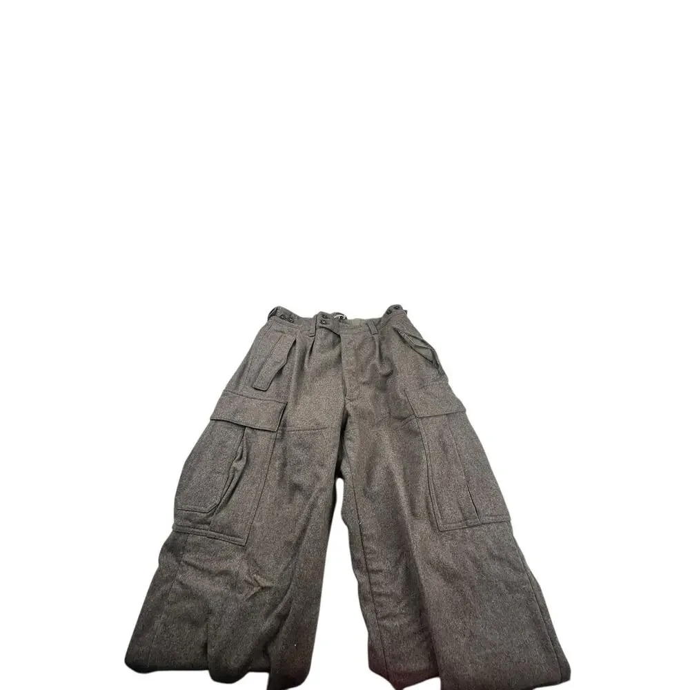 Vintage 1960s Rübezahl Bekleidung Military Wool Cargo Pocket Pants 32x29